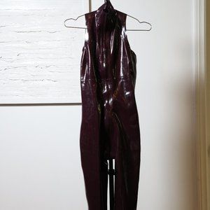 Westward Bound Emmaline Latex Catsuit, Aubergine (Supatex Ruby) Small UK08 US06
